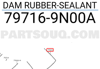Nissan 797169N00A DAM RUBBER-SEALANT