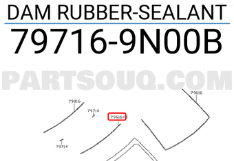 Nissan 797169N00B DAM RUBBER-SEALANT