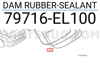 Nissan 79716EL100 DAM RUBBER-SEALANT