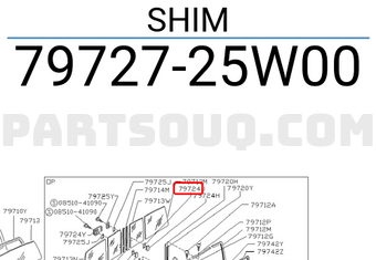 Nissan 7972725W00 SHIM