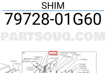 Nissan 7972801G60 SHIM