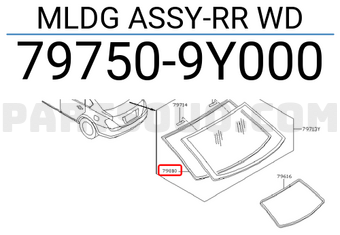 Nissan 797509Y000 MLDG ASSY-RR WD