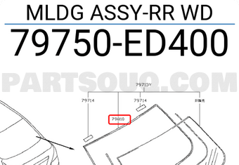 Nissan 79750ED400 MLDG ASSY-RR WD