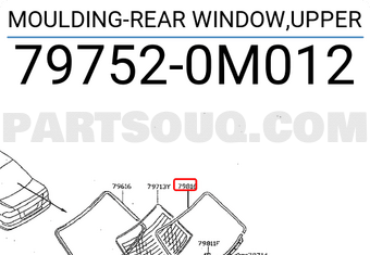 Nissan 797520M012 MOULDING-REAR WINDOW,UPPER