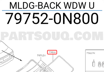 Nissan 797520N800 MLDG-BACK WDW U