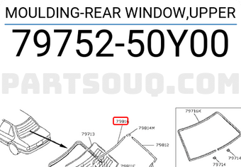 Nissan 7975250Y00 MOULDING-REAR WINDOW,UPPER