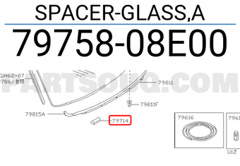 Nissan 7975808E00 SPACER-GLASS,A