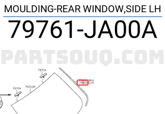 Nissan 79761JA00A MOULDING-REAR WINDOW,SIDE LH