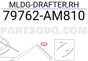 Nissan 79762AM810 MLDG-DRAFTER,RH