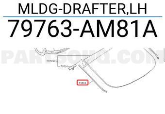 Nissan 79763AM81A MLDG-DRAFTER,LH