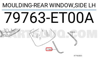 Nissan 79763ET00A MOULDING-REAR WINDOW,SIDE LH