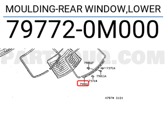 Nissan 797720M000 MOULDING-REAR WINDOW,LOWER