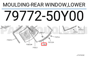 Nissan 7977250Y00 MOULDING-REAR WINDOW,LOWER