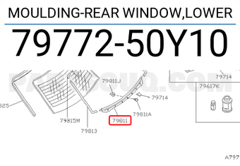 Nissan 7977250Y10 MOULDING-REAR WINDOW,LOWER