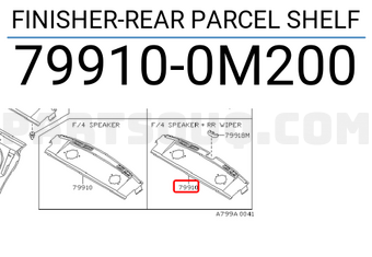 Nissan 799100M200 FINISHER-REAR PARCEL SHELF