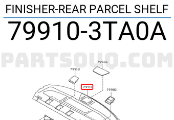 Nissan 799103TA0A FINISHER-REAR PARCEL SHELF