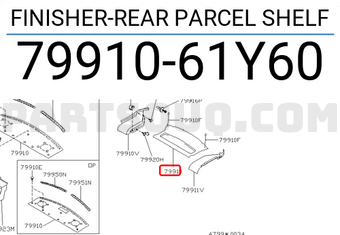 Nissan 7991061Y60 FINISHER-REAR PARCEL SHELF