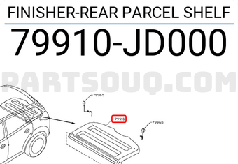 Nissan 79910JD000 FINISHER-REAR PARCEL SHELF