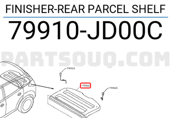 Nissan 79910JD00C FINISHER-REAR PARCEL SHELF