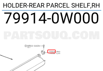 Nissan 799140W000 HOLDER-REAR PARCEL SHELF,RH