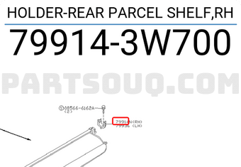 Nissan 799143W700 HOLDER-REAR PARCEL SHELF,RH