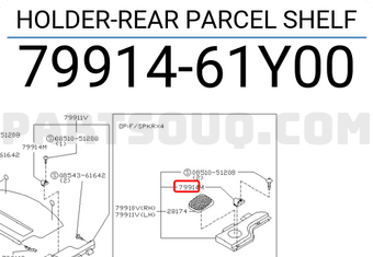 Nissan 7991461Y00 HOLDER-REAR PARCEL SHELF