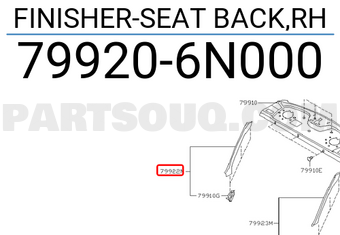 Nissan 799206N000 FINISHER-SEAT BACK,RH