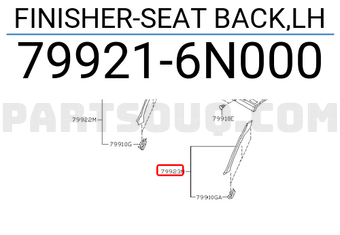 Nissan 799216N000 FINISHER-SEAT BACK,LH