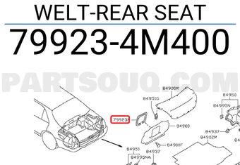 Nissan 799234M400 WELT-REAR SEAT