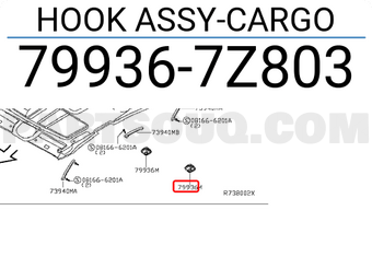 Nissan 799367Z803 HOOK ASSY-CARGO