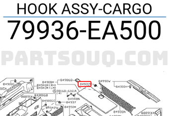 Nissan 79936EA500 HOOK ASSY-CARGO