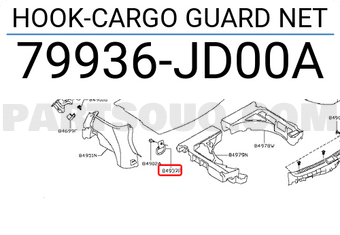 Nissan 79936JD00A HOOK-CARGO GUARD NET