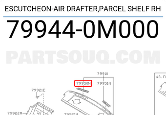 Nissan 799440M000 ESCUTCHEON-AIR DRAFTER,PARCEL SHELF RH