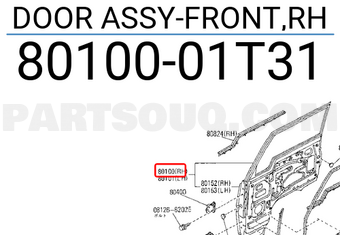 Nissan 8010001T31 DOOR ASSY-FRONT,RH