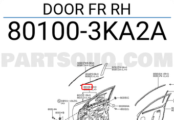 Nissan 801003KA2A DOOR FR RH