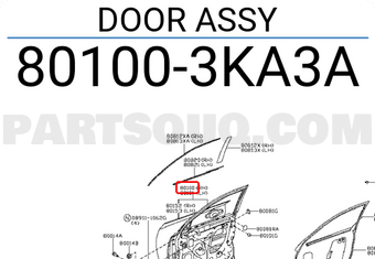 Nissan 801003KA3A DOOR ASSY