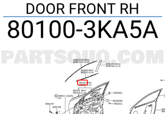 Nissan 801003KA5A DOOR FRONT RH