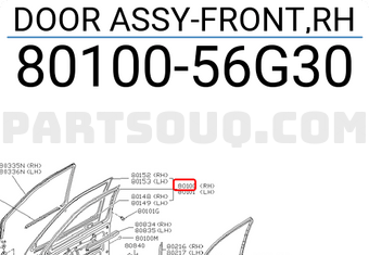 Nissan 8010056G30 DOOR ASSY-FRONT,RH