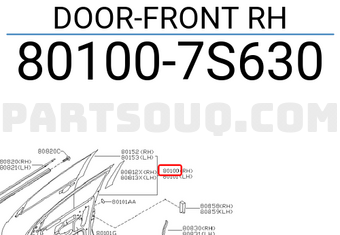 Nissan 801007S630 DOOR-FRONT RH