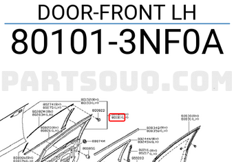 Nissan 801013NF0A DOOR-FRONT LH