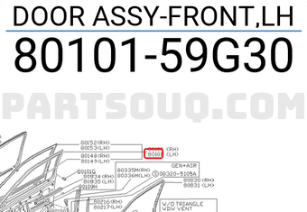 Nissan 8010159G30 DOOR ASSY-FRONT,LH