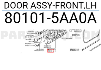Nissan 801015AA0A DOOR ASSY-FRONT,LH