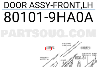 Nissan 801019HA0A DOOR ASSY-FRONT,LH
