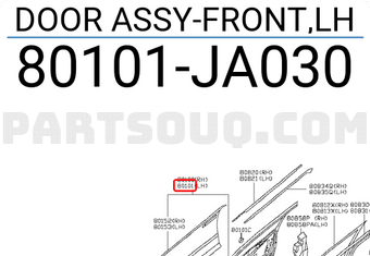 Nissan 80101JA030 DOOR ASSY-FRONT,LH
