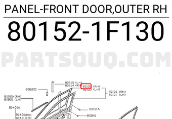 Nissan 801521F130 PANEL-FRONT DOOR,OUTER RH