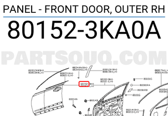 Nissan 801523KA0A PANEL - FRONT DOOR, OUTER RH