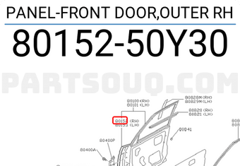 Nissan 8015250Y30 PANEL-FRONT DOOR,OUTER RH