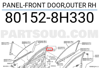 Nissan 801528H330 PANEL-FRONT DOOR,OUTER RH