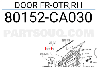 Nissan 80152CA030 DOOR FR-OTR,RH