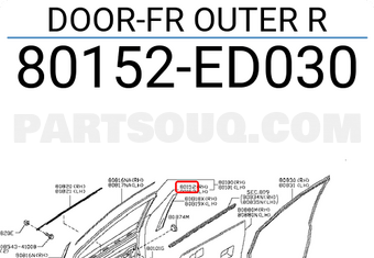 Nissan 80152ED030 DOOR-FR OUTER R